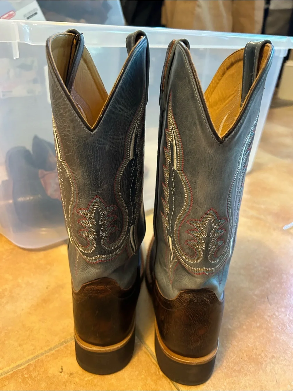 Old West men 8.5 turquoise cowboy boots